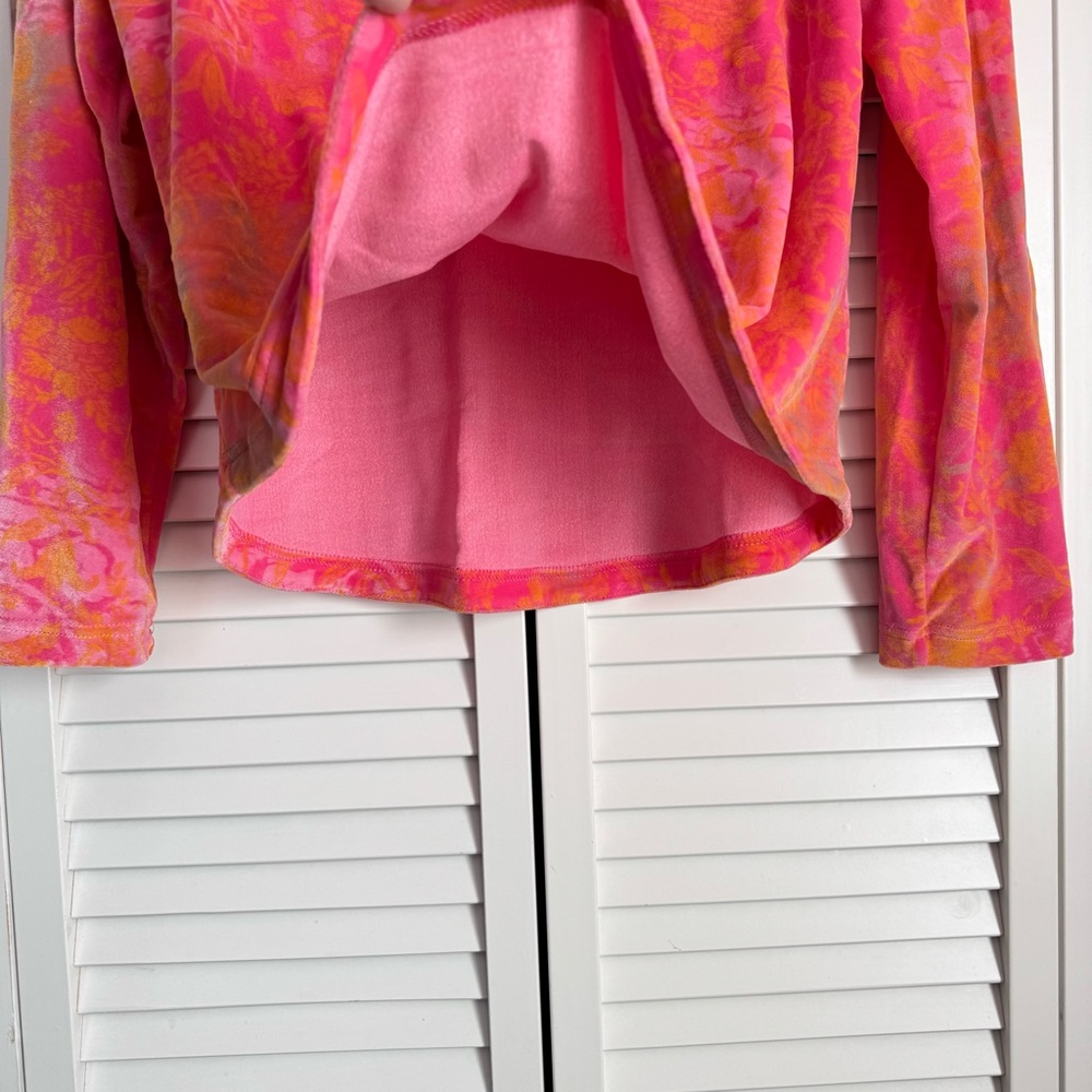 Obermeyer Velour Pullover 1/4 Zip Sweatshirt Pink Orange Activewear Large - Picture 5 of 7